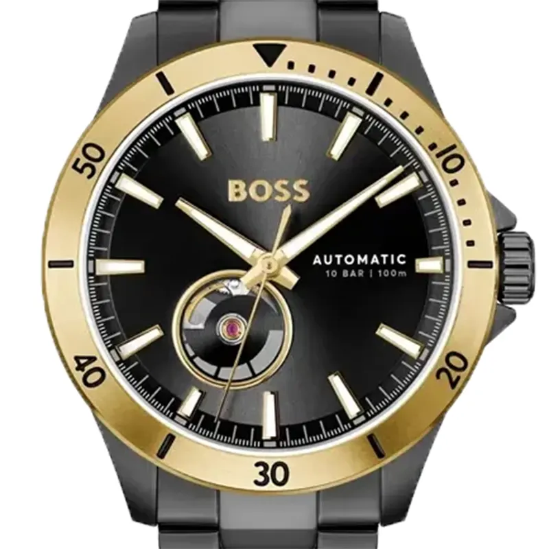 Hugo Boss Troper Automatic Full Black Men's Watch- 1514203
